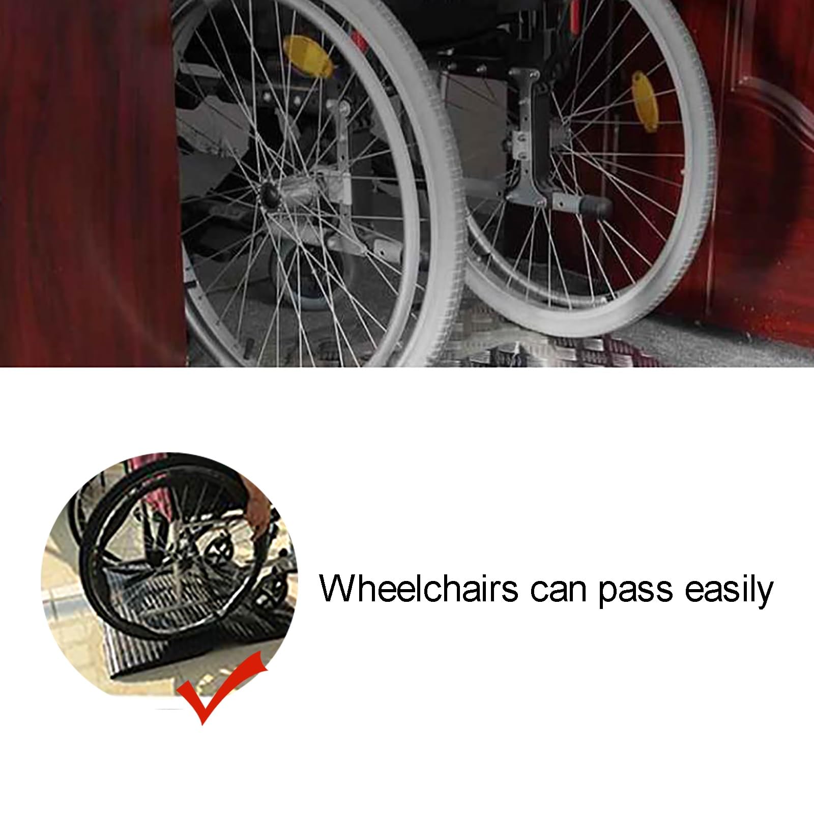 Rampas para Silla de Ruedas para Umbral de Puerta Rampa Estable para Silla de Ruedas en Casa Escalones para Sillas de Ruedas Scooters Andadores y Sillas de Ruedas Eléctricas(50x100cm)