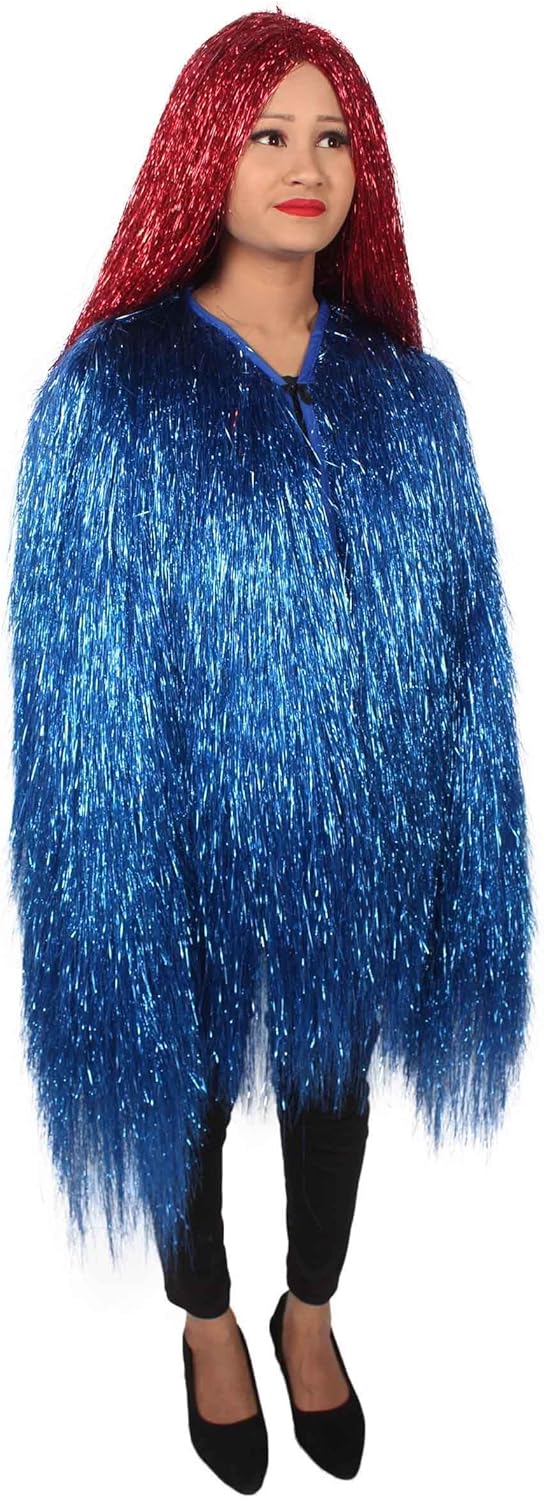 Unisex Thin Metallic Tinsel Foil Jacket - Extra Dense Shiny Glitter Costumes | Loose Fit Festival Fun Rave Dress - Image 7