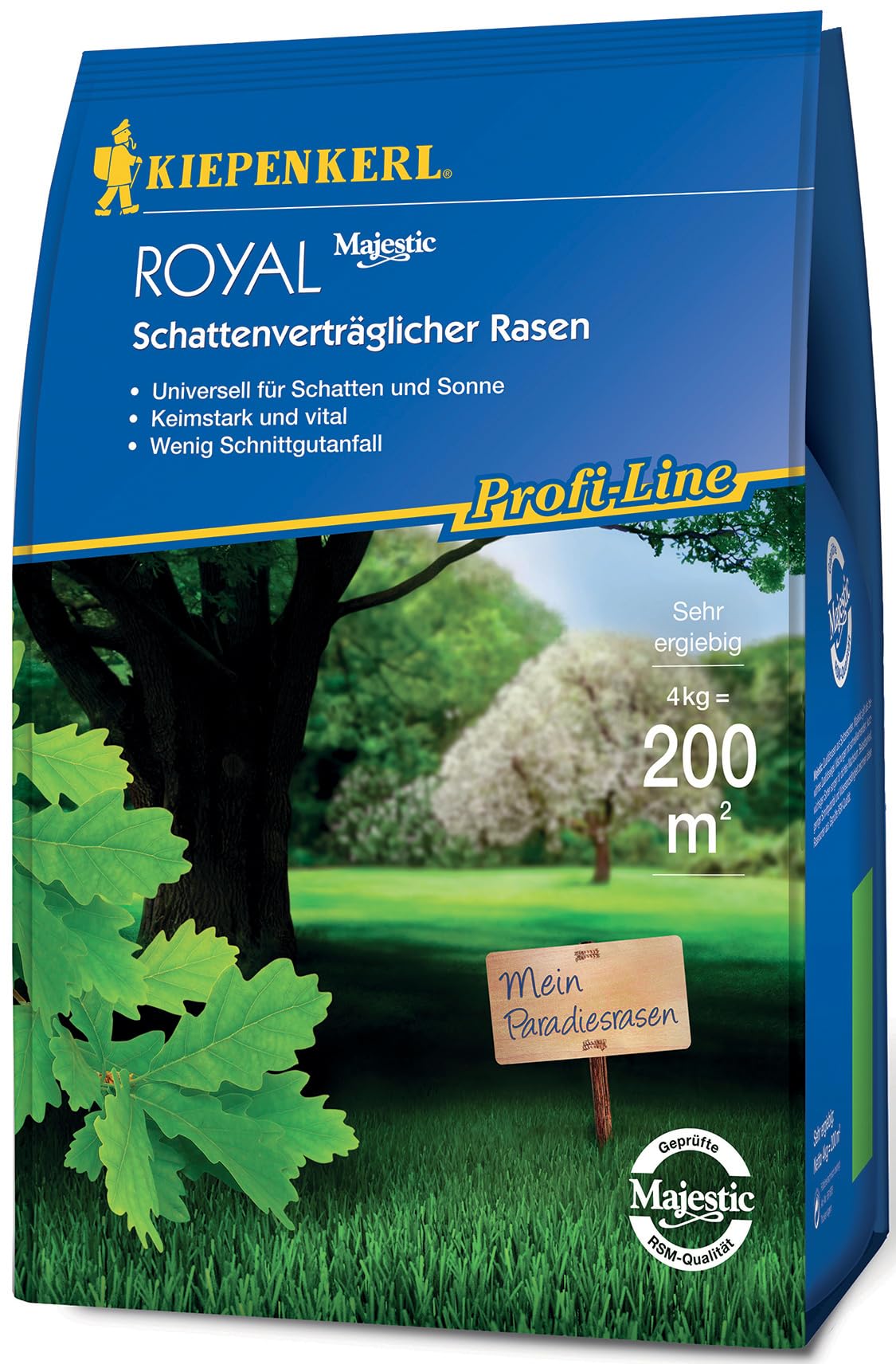 Kiepenkerl Profi-Line Royal 660908 660908 - Césped sombreado con alta tolerancia a la sombra, germinación rápida, densa, fácil de limpiar, resistente al invierno y perenne