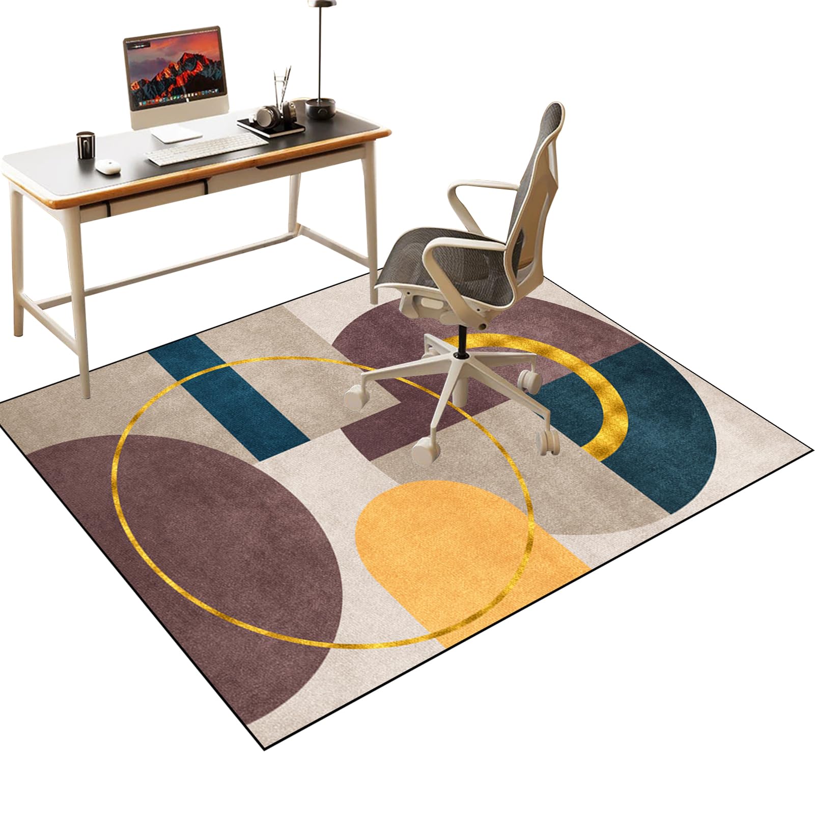 Desk Chair Mat for Carpet Floors, Office Chair Mat for Hardwood Floor, Computer Gaming Chair mat for Hard Floor, Computer Rolling Chair Mat for Home and Office Floor Protector Mat Rug 60 x 70 cm — image 1