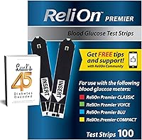 Premier Blood Glucose Test Strips 100ct - No Coding Required, Compatible with Premier Meters, Bonus Diabetes Guide Included