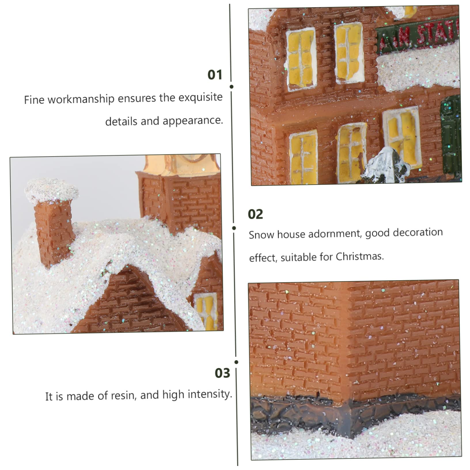 IMIKEYA 7 STK Hausschmuck Tischpuppenhaus Esstisch Weihnachtsdeko Für Den Tisch Minihaus Schmücken Dorfhüttenverzierung Beleuchtetes Weihnachtshaus Beleuchtete Hausfigur Harz