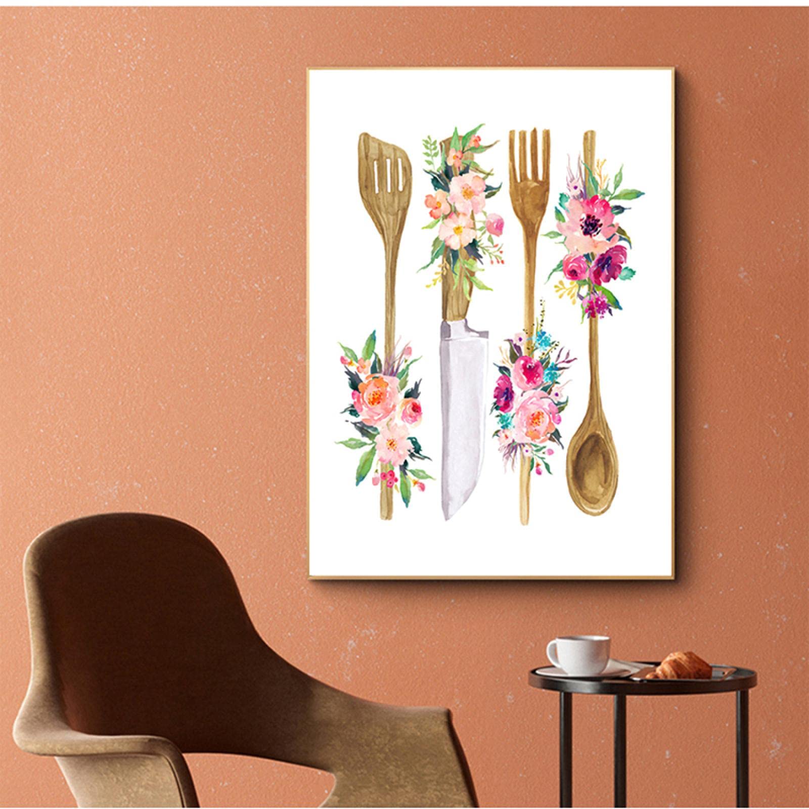 Impresión cocina arte de la pared para renovar ambientes culinarios con un cuadro de flores 8