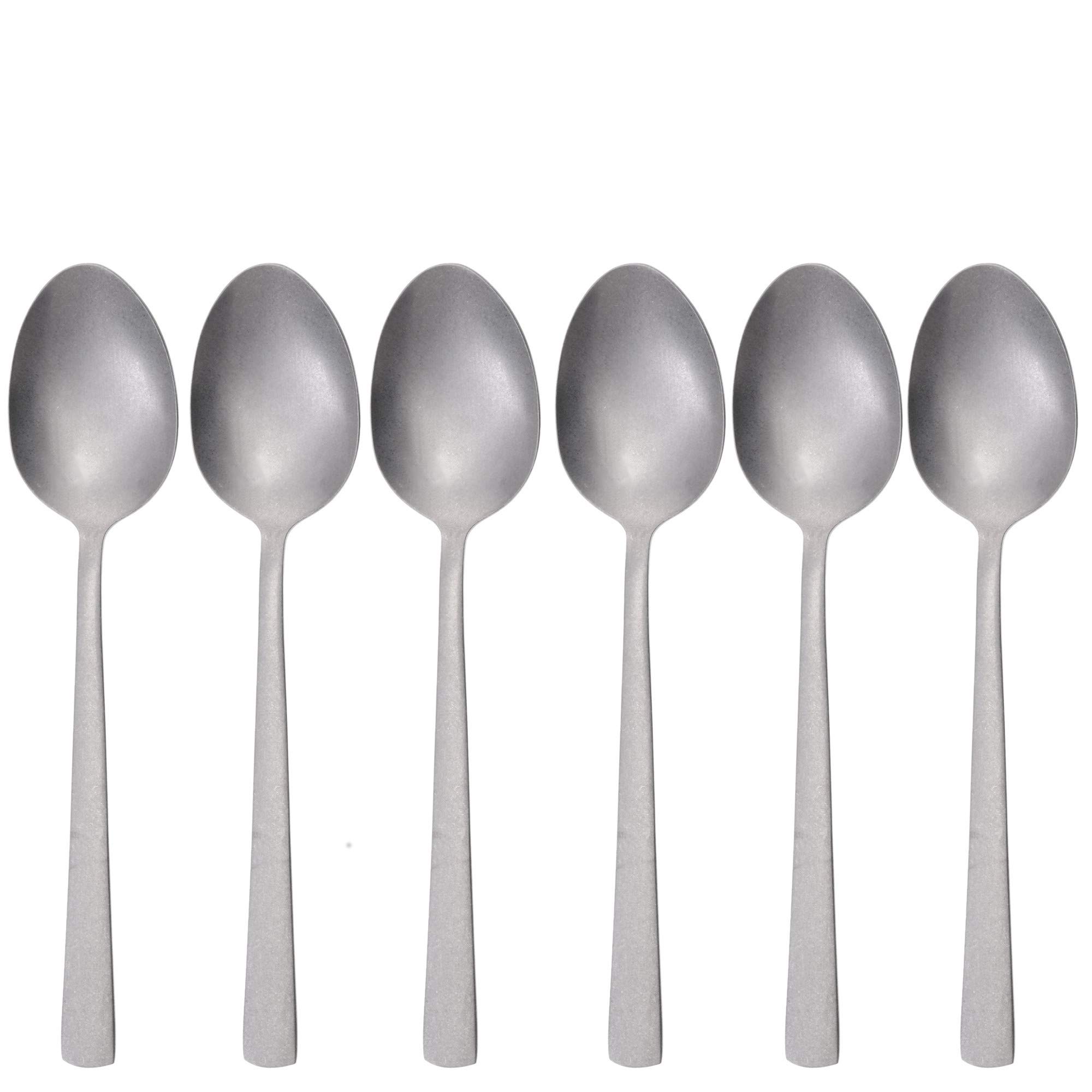 Set 6 Cucchiai Da Tavola Classic - Acciaio Inox 18/10, Manico Bordeaux, Made In Italy - Foto 10