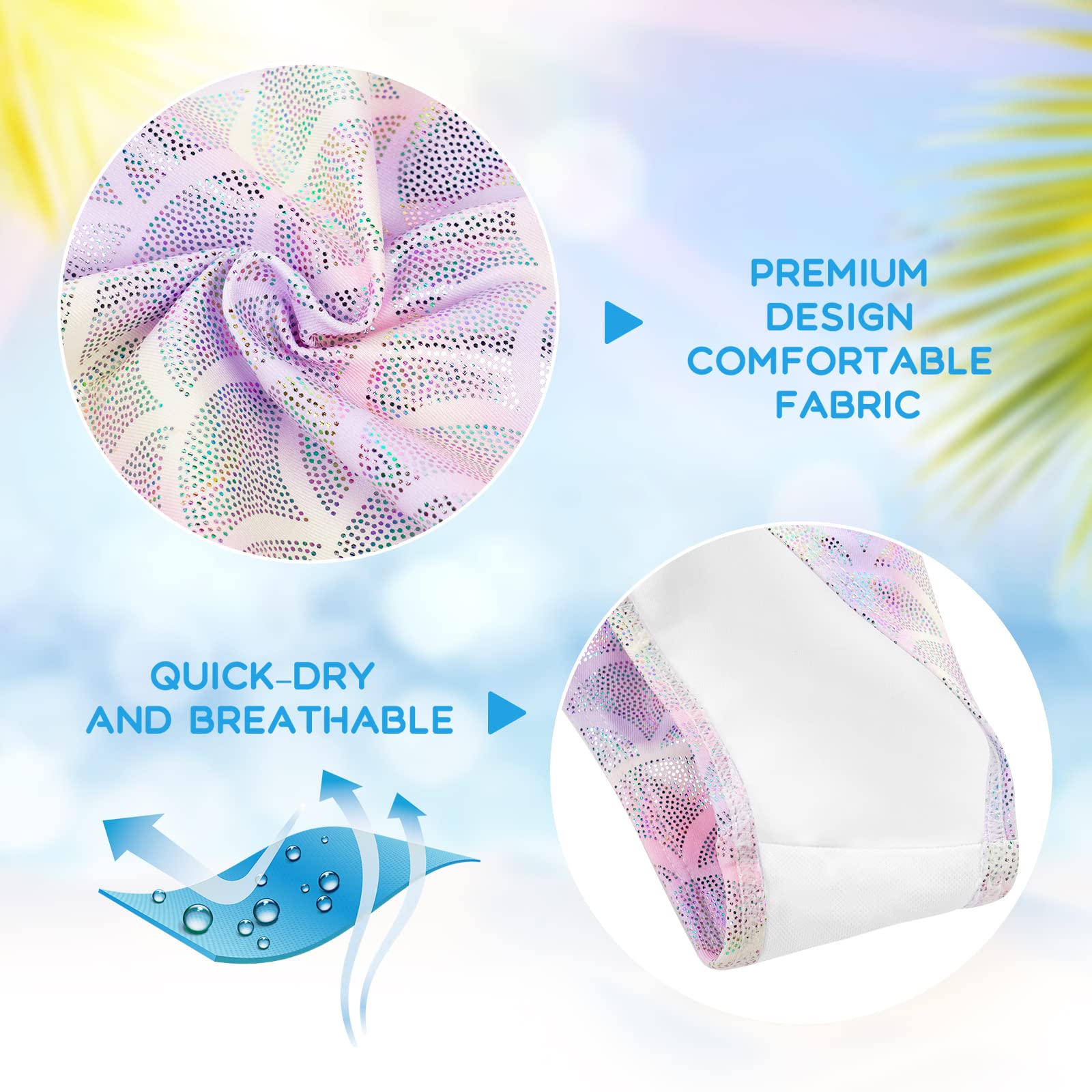 flintronic Costume da Bagno per Ragazze, Costume Intero Bambina Sirena, Bikini da Spiaggia Ragazze, Estivo Senza Manica Costume da Bagno per Spiaggia Estate per Ragazze