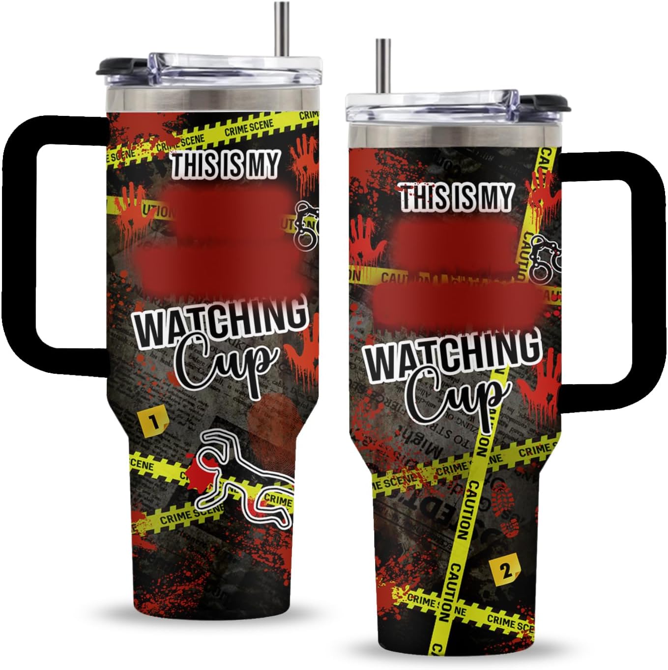 True Crime Gifts, Serial Killer Gifts, 40 Oz Crimes Tumbler with Handle & Straw, Crimes Gift for Women Men Lovers, Crime Scene Show Detective Gift for Thanksgiving Christmas, 1 PCS