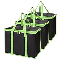 Vista 55 de Bodaon - Paquete de 2 bolsas de comestibles aisladas reutilizables para compras, tamaño XL, bolsas de entrega de alimentos suaves para Azul