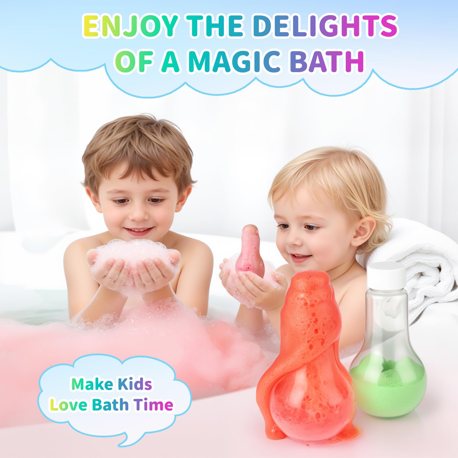 Bombes de Bain pour Enfants, Kit de Bombes de Bain Magic Potion Bottle, Bombes de Bain Moussantes Naturelles et Biologiques, Cadeau d'anniversaire et de Noël pour Filles et Garçons
