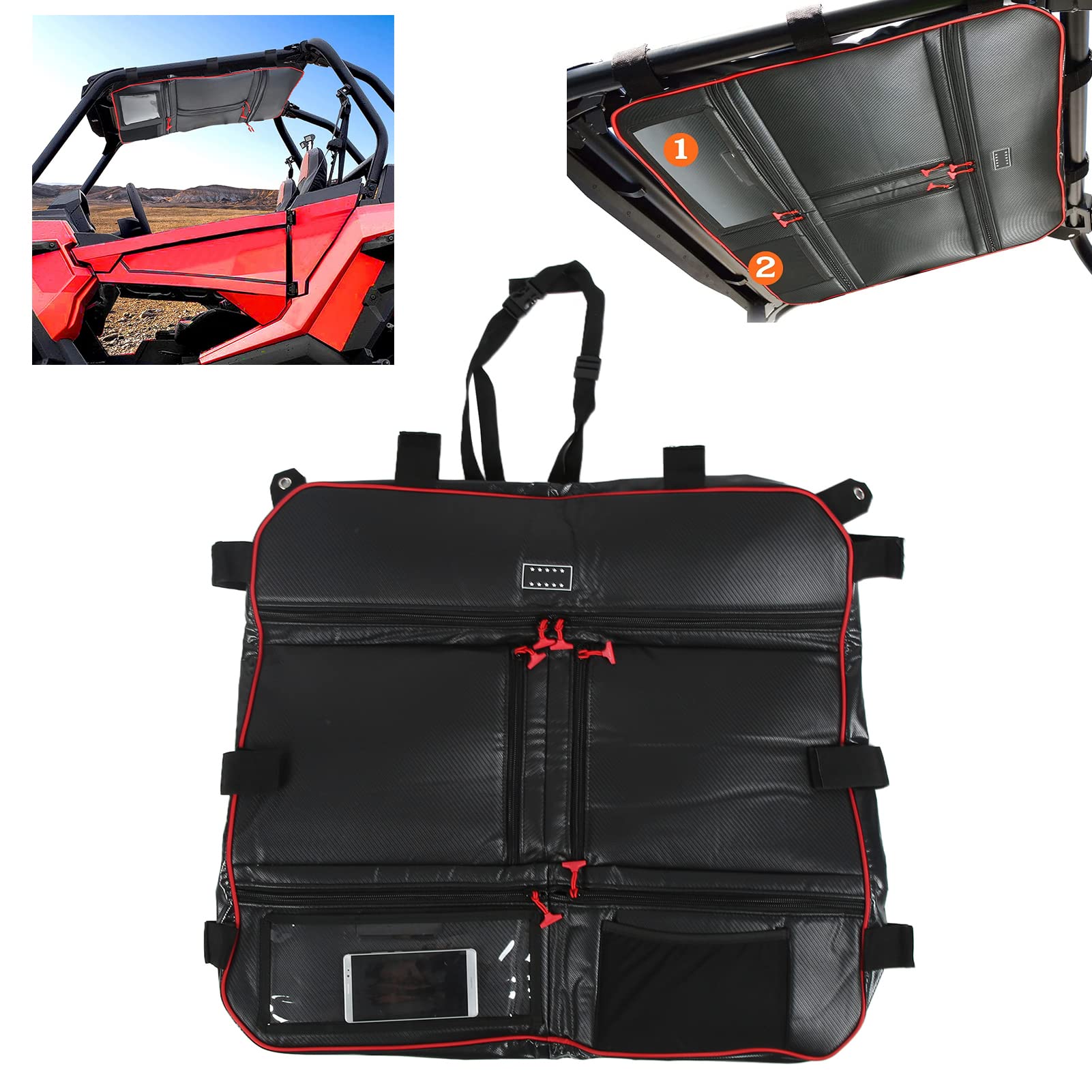 Yctze Borsa Portaoggetti Sopraelevata, Organizzatore a Soffitto con Tasche Multiple in Nylon e Vinile, Compatibile con XP 000