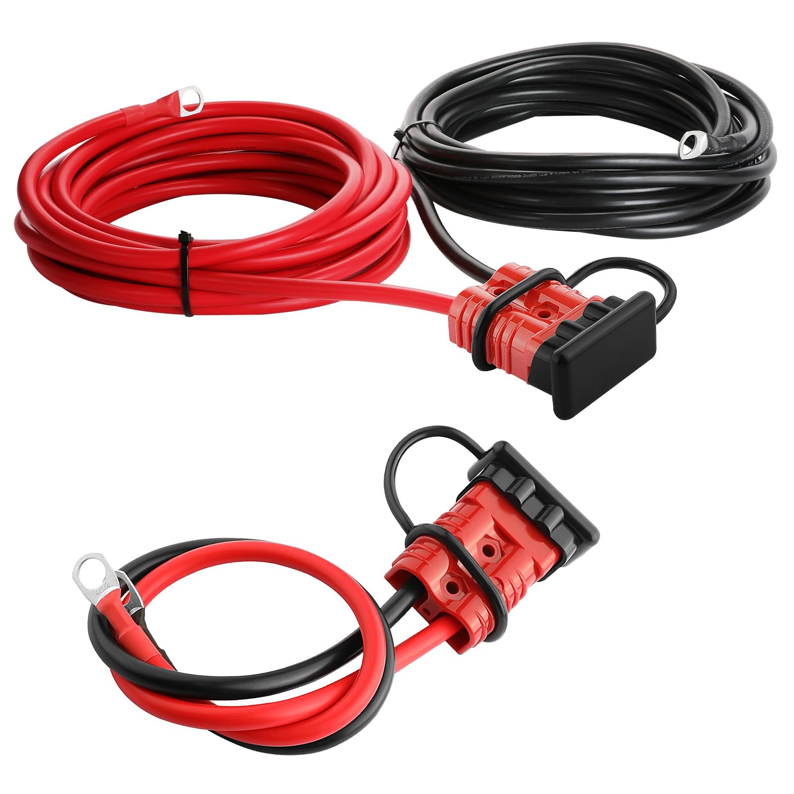 Seilwinde Quick Connect Stromkabel 4 AWG – 6,2 m robuste Verlängerung mit Batterie-Schnellanschluss und silberfarbenem Terminal – UL1015 verzinnter Kupferdraht für Wohnmobil, Off-Road, Anhänger