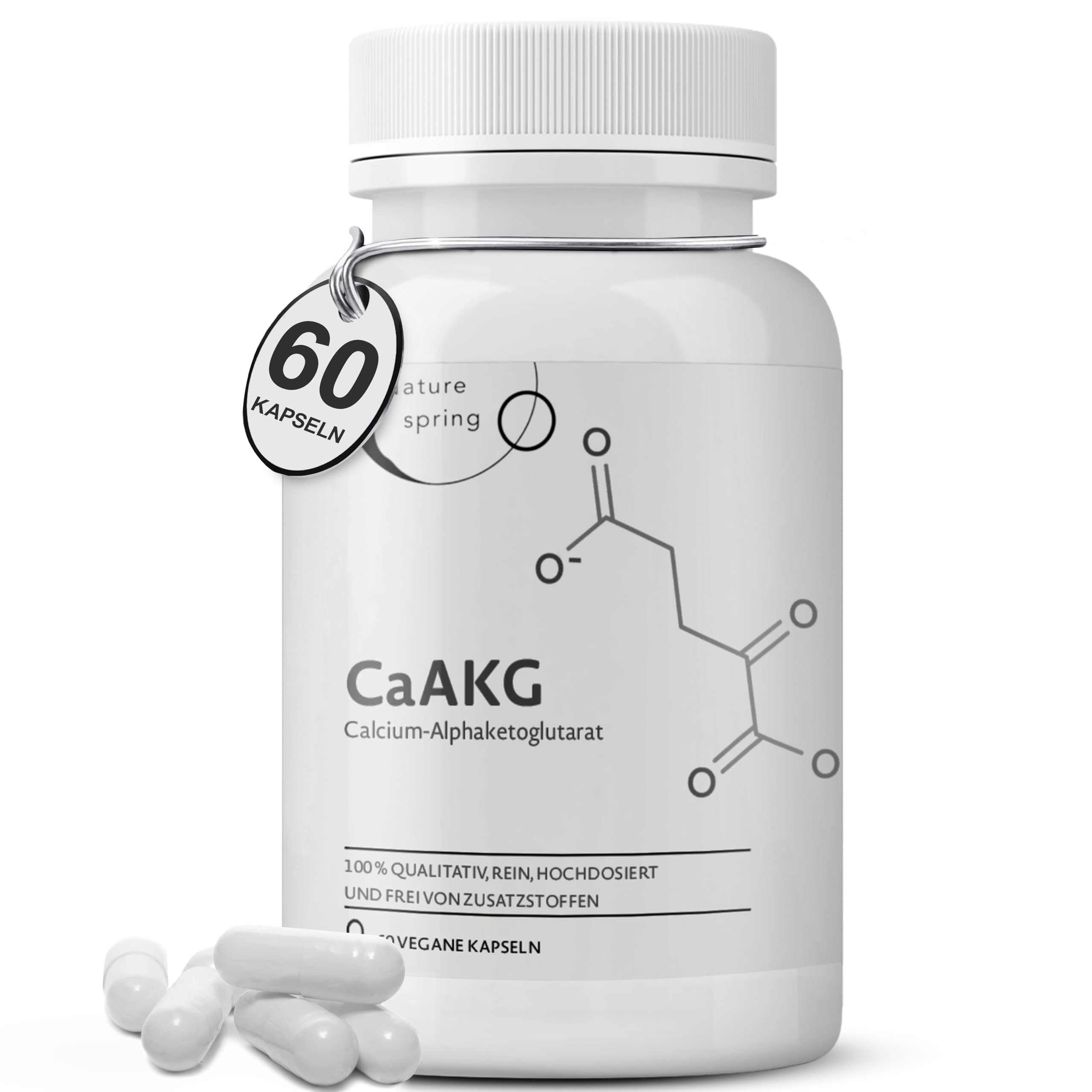 CaAKG | Calcium-Alphaketoglutarat | Laborgeprüft in DE | 60 Kapseln | hochdosiert | 1000 mg | CaAKG in bester Qualität ohne Zusatzstoffe