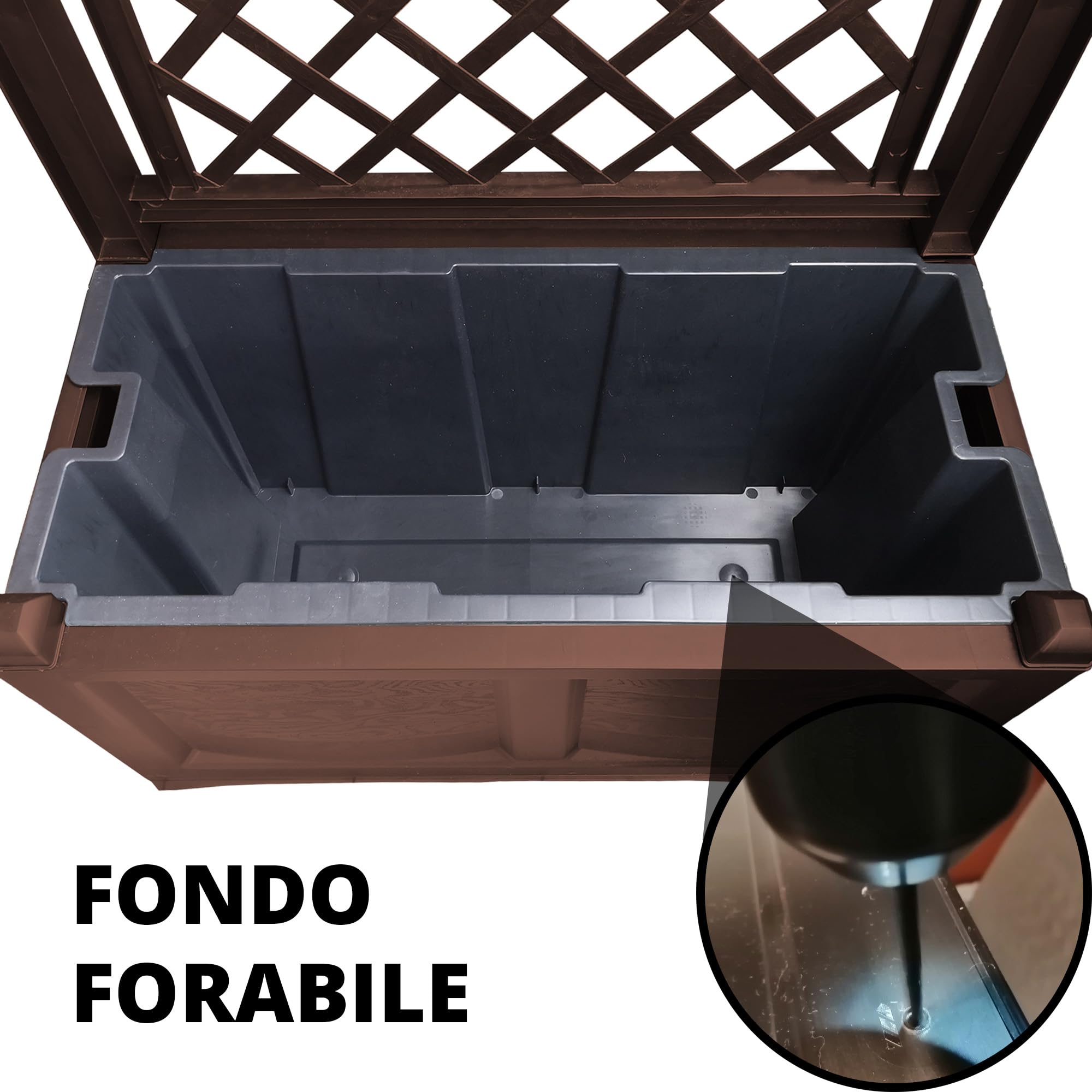 Sicignano Pflanzkübel Für Trennwand – 63 Liter, 79x35x37 Cm, Mit Perforierbarem Boden