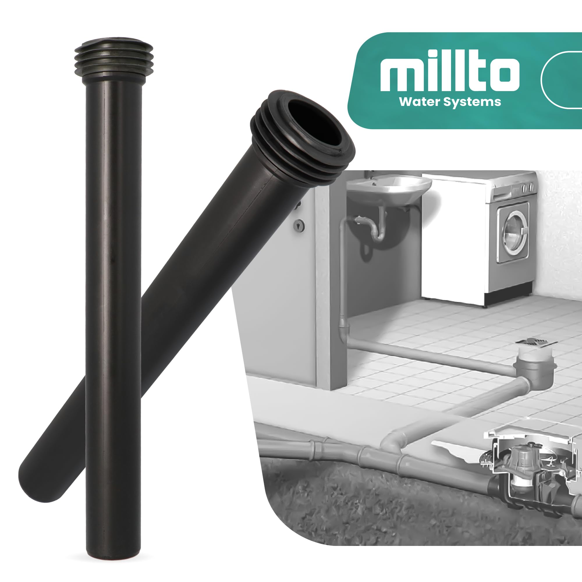 Geberit Tubo de descarga 45x370 mm Raccord mural polipropileno Empotrado