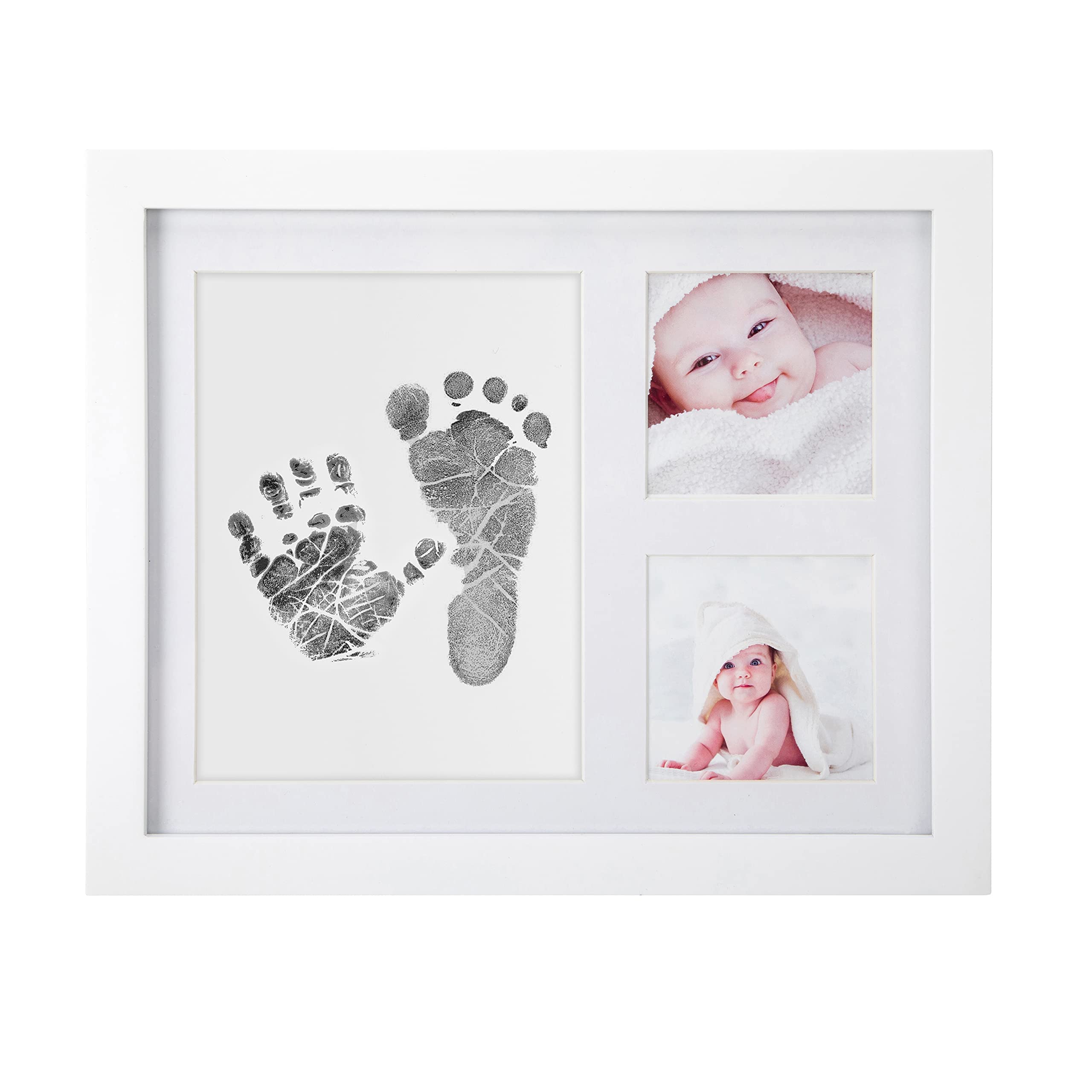 Sponsored Ad – MAKINGTEC Baby Handprint and Footprint Kit, No-Fold Square Photo Frame with 3 Windows, Baby-safe Ink Pad or No-bake Clay Mould Kit, Gifts for New Parents