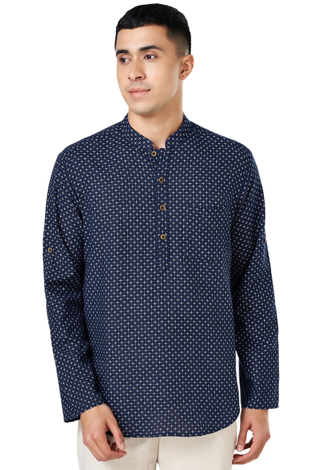 indus route by pantaloons Men's Cotton Dobby Regular Kurta-picture-39