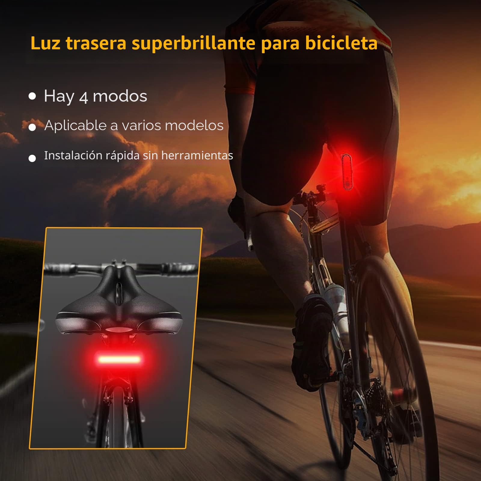 Luces para Bicicletas Led 8000 Lumen, 9600 MAh Luz Delantera Bicicleta USB Recargable, Impermeabile IXP6 Luz Trasera Bicicleta Aplicar para Bicicletas de Carretera y de Montaña