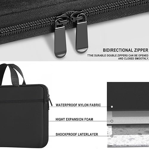 Miniatura 5 de Bolsa para laptop de 15.6 pulgadas, maletín duradero, funda protectora para computadora con bolsillo frontal, resistente al agua, compatible con HP,