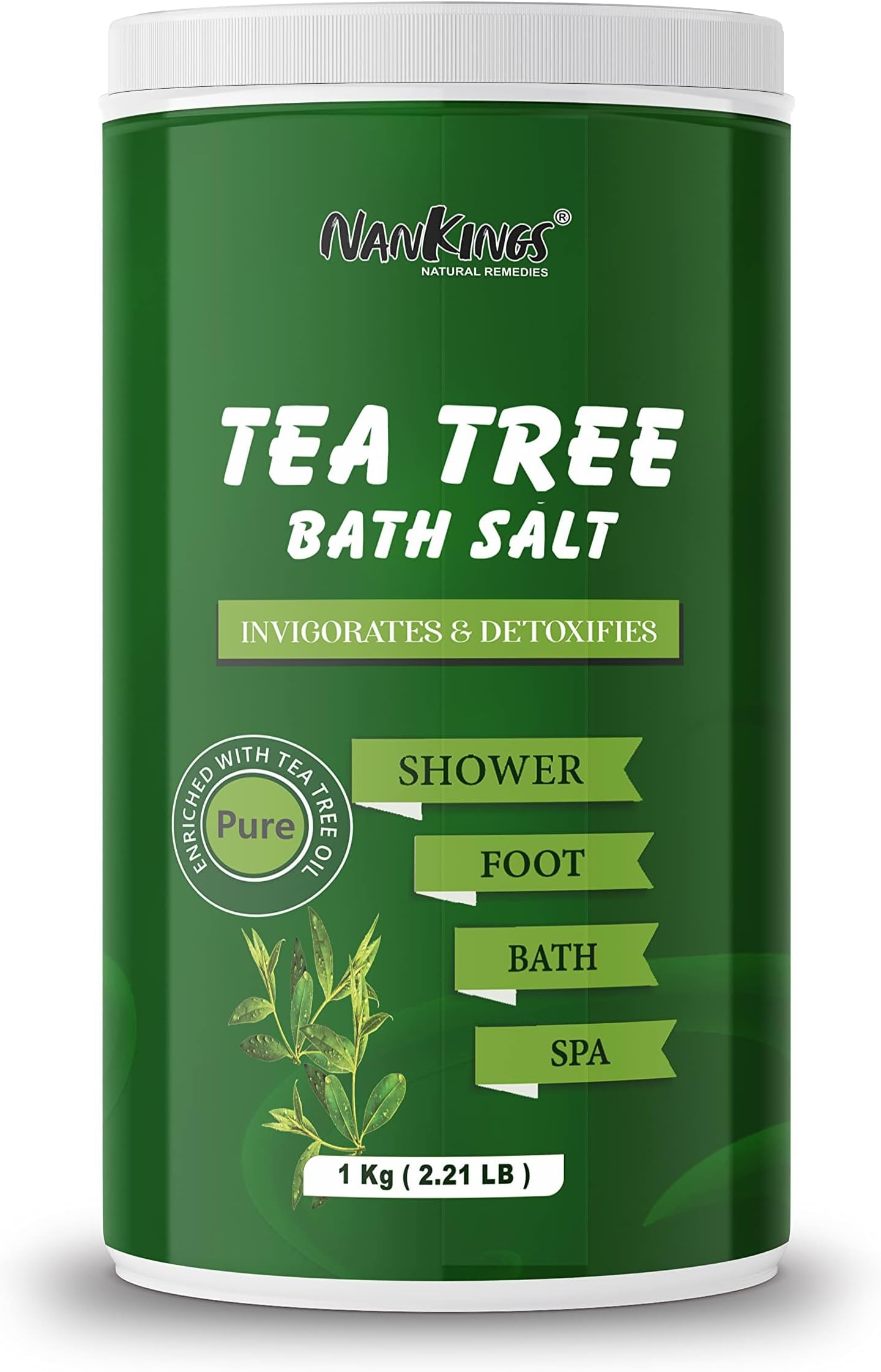 Tea Tree Foot Soak - Enriched With Pure Tea Tree Essential Oil,Epsom Salt,And Olive Oil,For Foot|Toenail|Athletes Foot|Tired And Aching Feet - Soothing And Relaxing Bath Salt (1 Kg Pack Of 1)