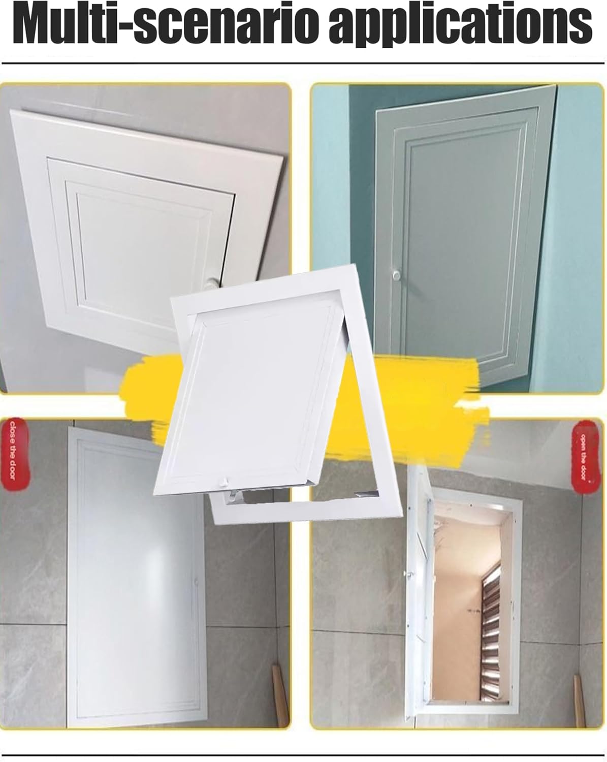 Lockable Access Panel Door with Handle - Surface Mount Drywall Repair Hatch for Easy Installation on Wall, Ceiling & Electrical Box, 9.8x9.8in (25x25cm) - Durable, Secure & Versatile Access Solution