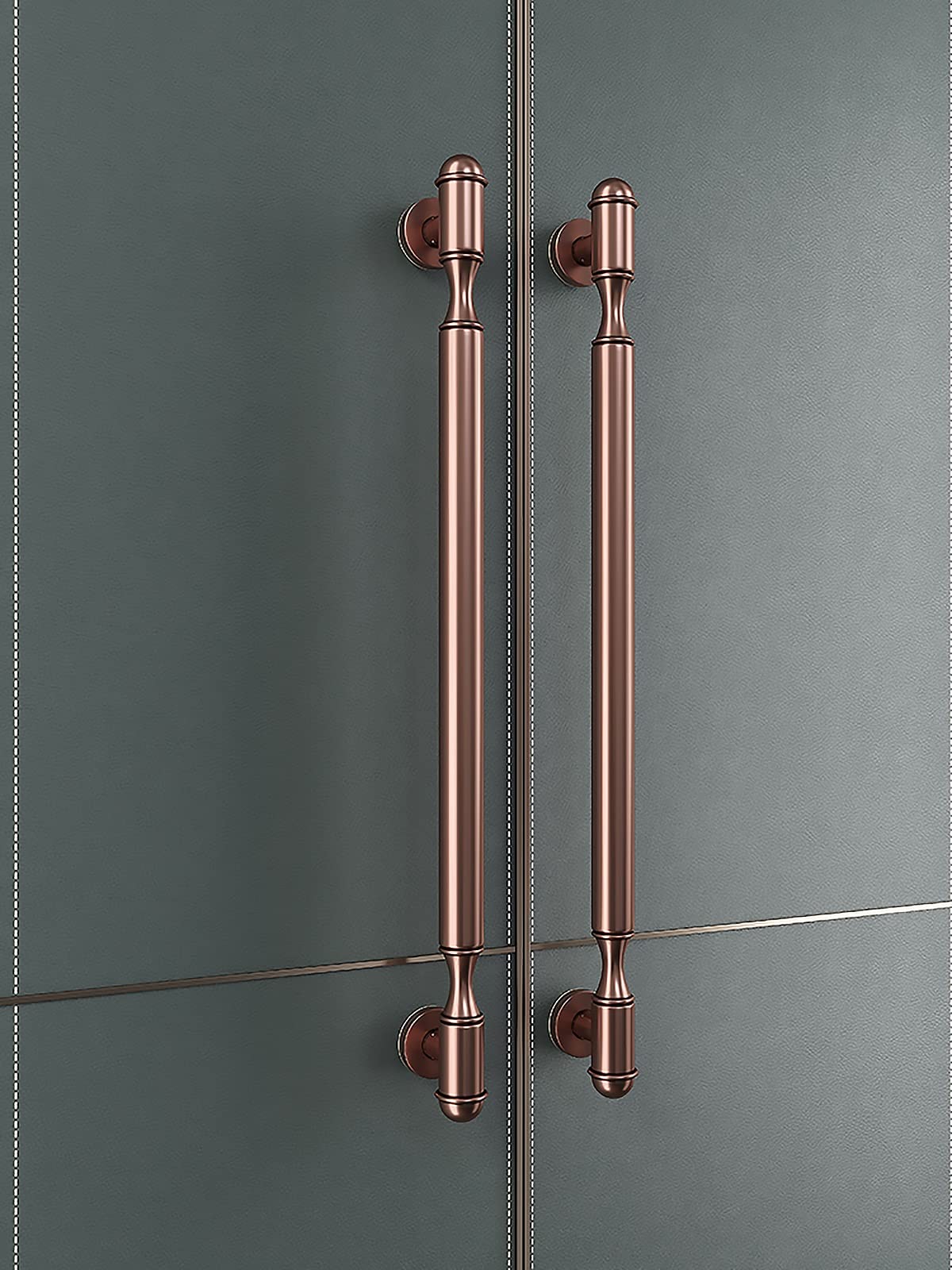 BHGFYXBS Modern Door Handle Hardware, Heavy-Duty Commercial Stainless Steel Push Pull Door Handle/Barn Door Pull Handles/Glass Pulls/D/100Cm/39.4In,Rose D-60Cm/23.6In,Rose D-60Cm/23.6In