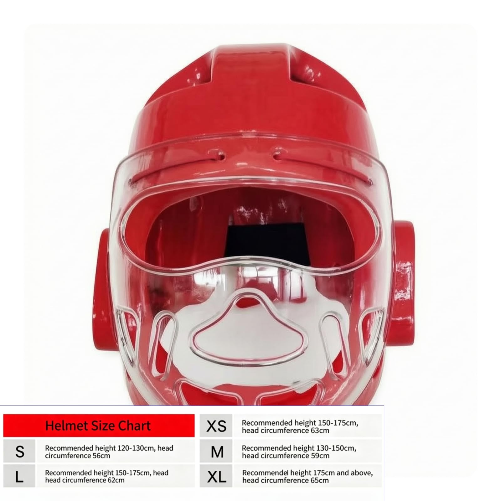 Perfeclan Casco con Procción Orejas Table | Transpirable, Casco Entrenamiento, Profesional, Máscara Facial, Rojo, L