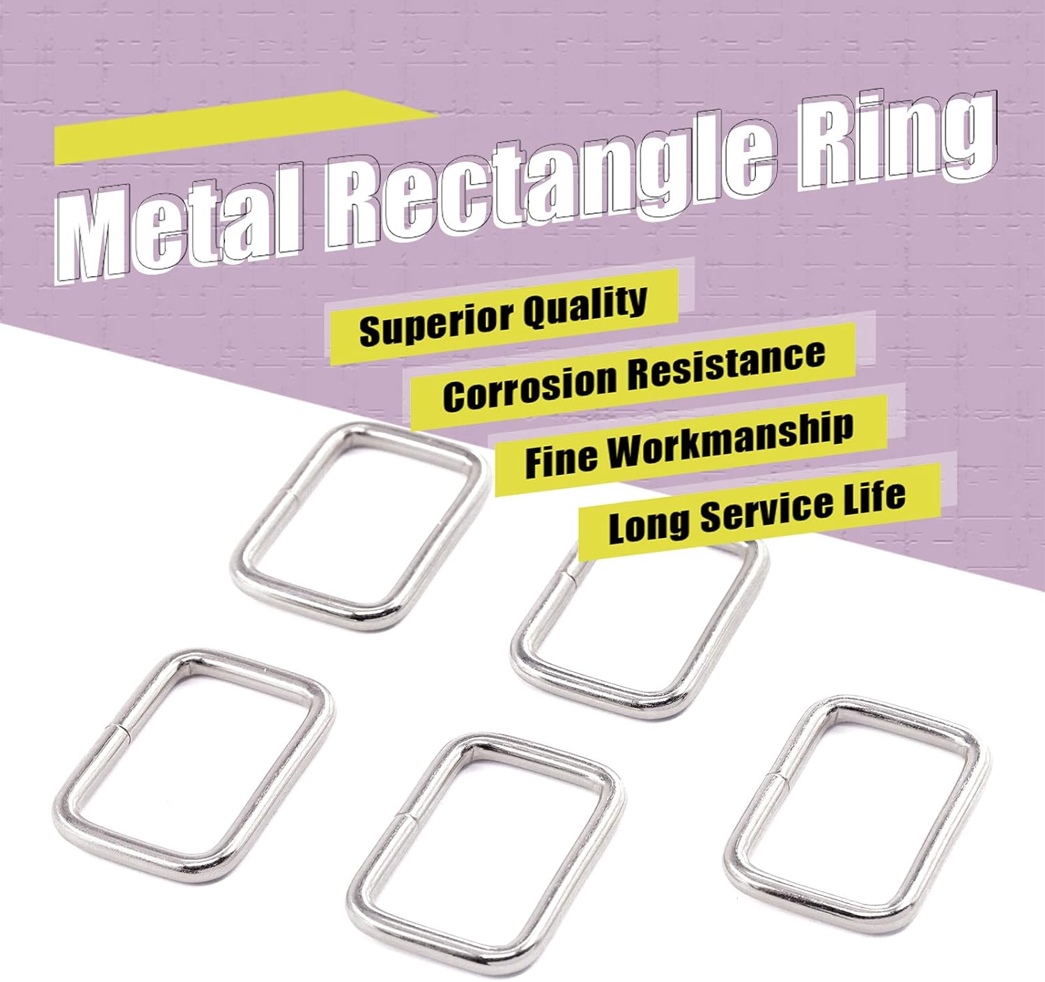 Swpeet 60Pcs 5/4 Inch - 32mm Sliver Metal Rectangle Ring, Webbing Belts Buckle Metal Rings for for Belt Bags DIY Accessories Keychains Belts and Dog Leash (Sliver, 5/4 Inch) - Image 5