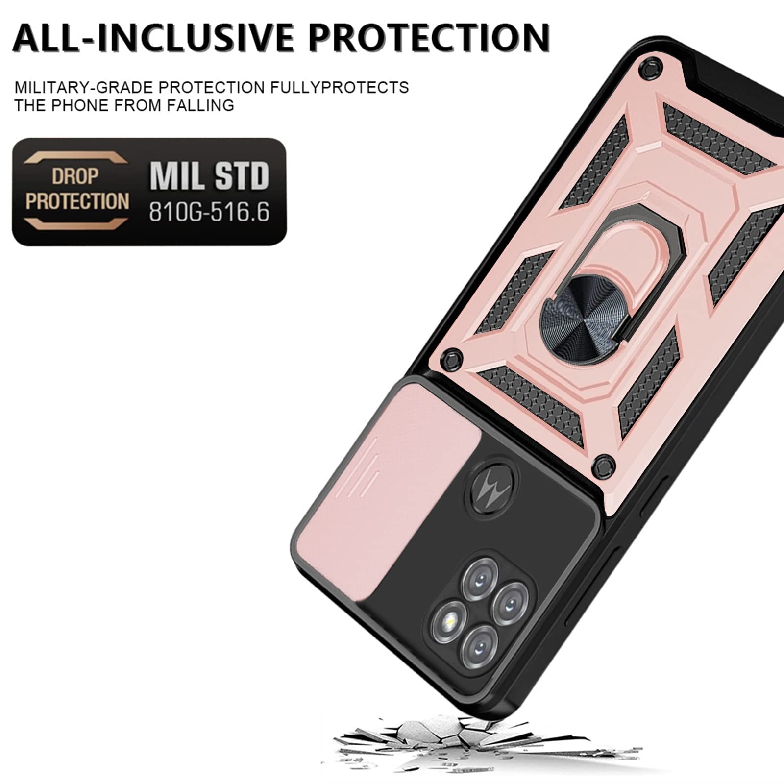 Asuwish Phone Case For Moto G9 Power With Slide Camera