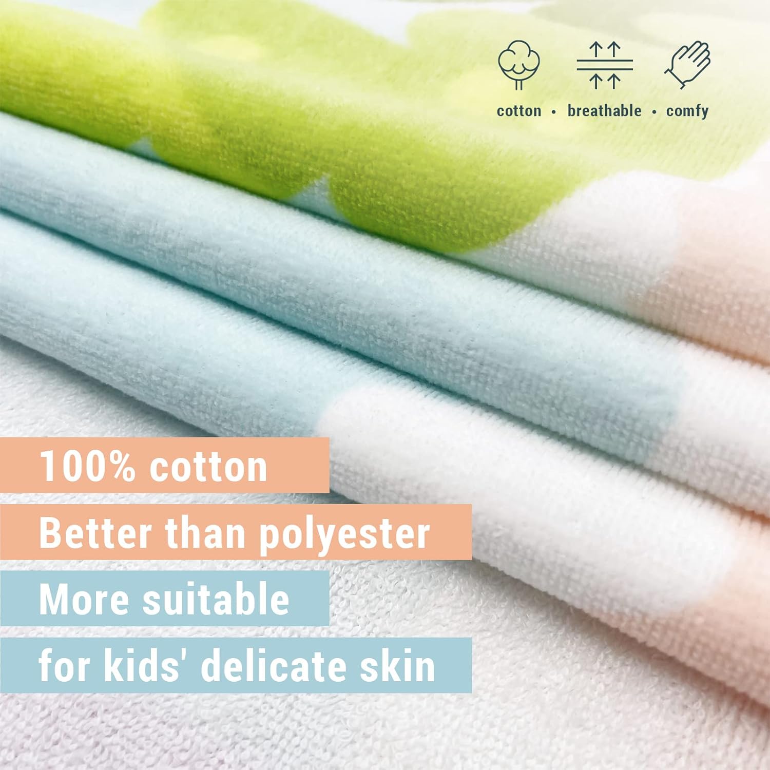 BANGSAUR Kids Beach Pool Bath Hooded Poncho Towel, 100% Cotton Surf Changing Towels Wrap, Baby Toddler Girl Boys 3-12 Years (Blue Red,9-12Years/Height:49"-59";125-150cm)