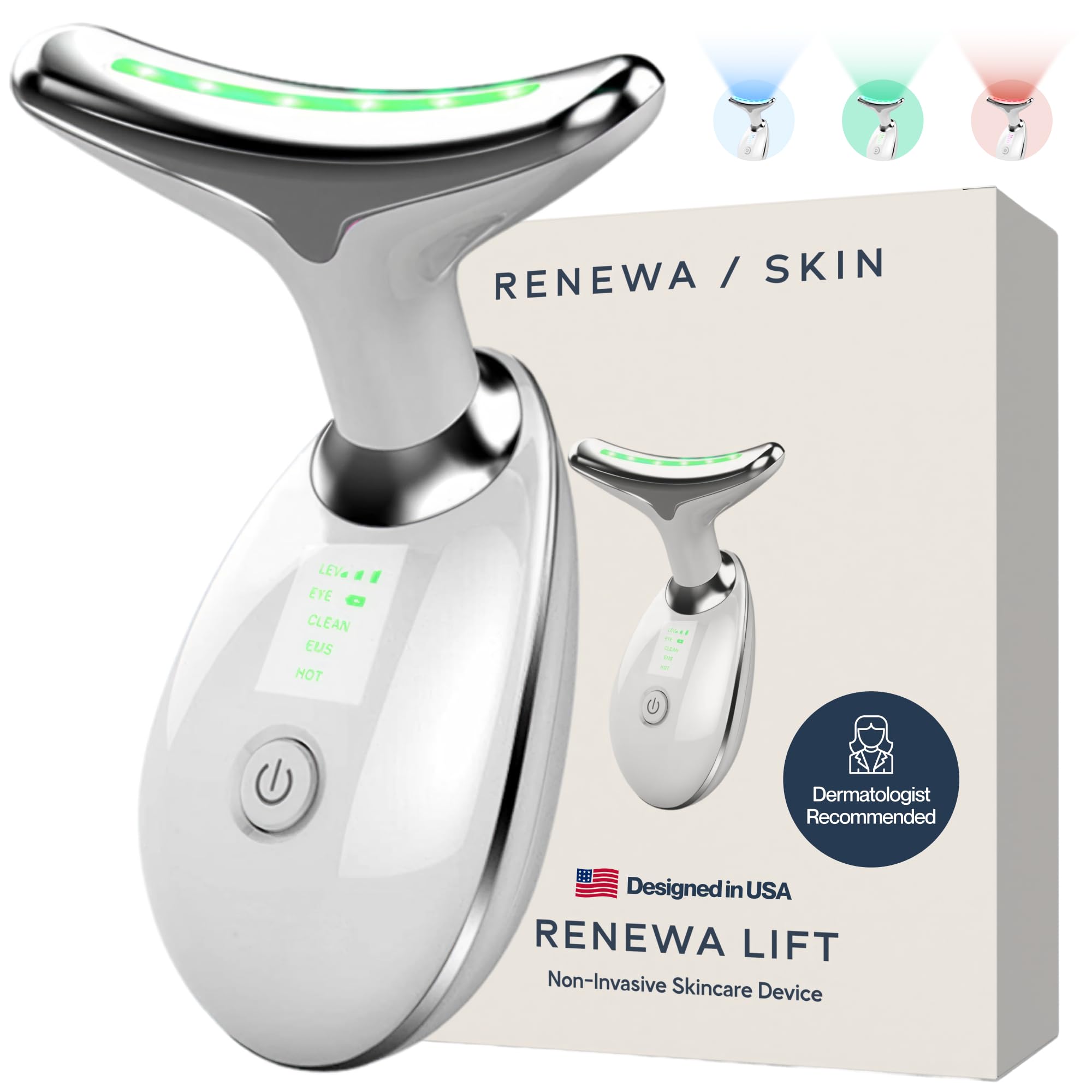 RenewaLift Face Neck Sculpting Tool Handheld Beauty Device with Gentle Light Soothing Vibration at-Home Skincare Tool for a