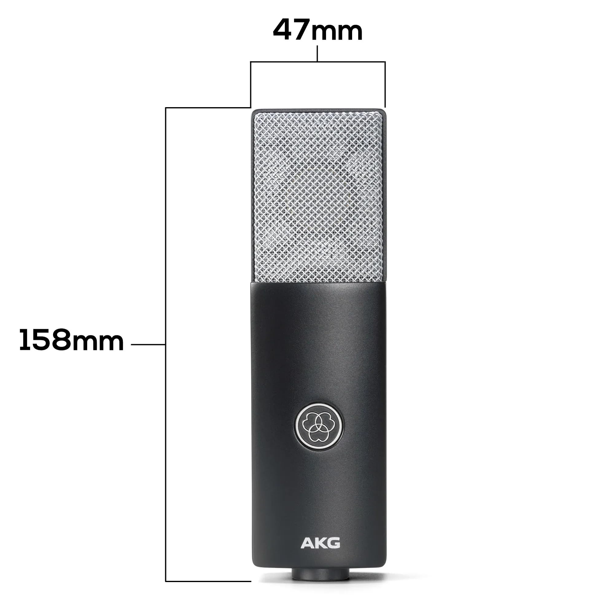 AKG  Professional Large Diaphragm Cardioid Condenser Microphone – XLR Studio Mic for Podcasting, Streaming, Broadcasting & Music Recording, Low Noise, High SPL, Sustainable Design: C104