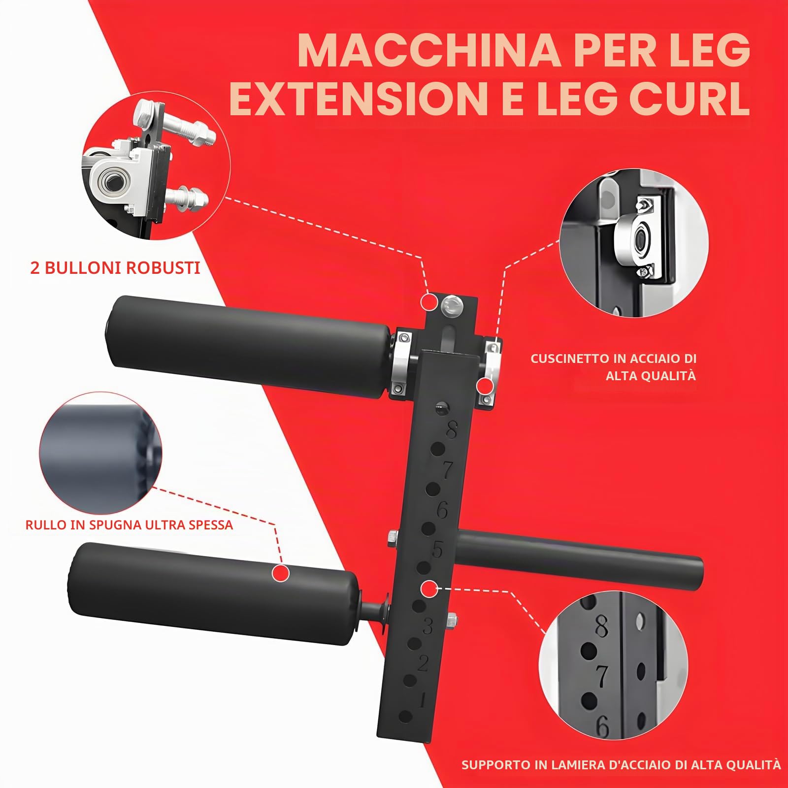 MARLANG Leg Extension and Curl Machine for Power Rack Attachments, Leg Extension Attachment for Home Gym, Leg Curl Attachment for Workout Equipment