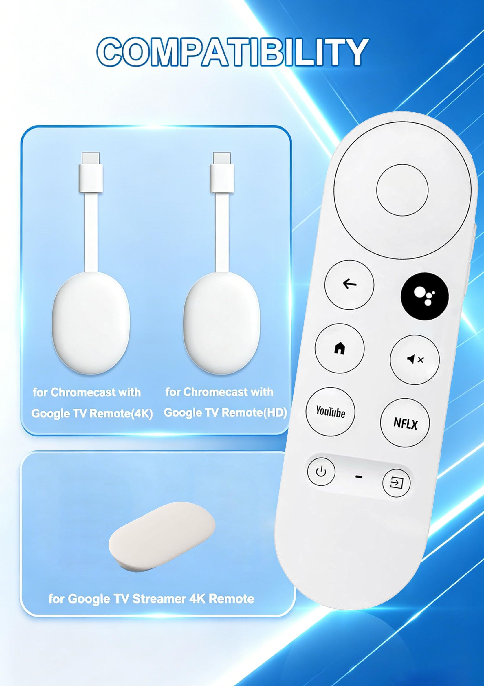 Amazon | Google Chromecast TV 4K (Snow)用音声リモコン Google