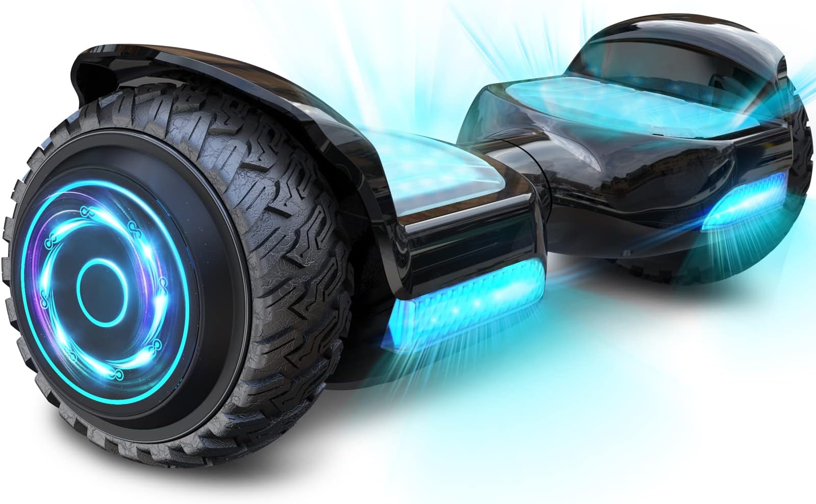 Gyroor Hoverboard Off Road All Terrian 6.5" Two-Wheel G11 Flash LED Light Self Balancing Hoverboards with Bluetooth Music Speaker and UL 2272 Certified for Kids Adults Gift.