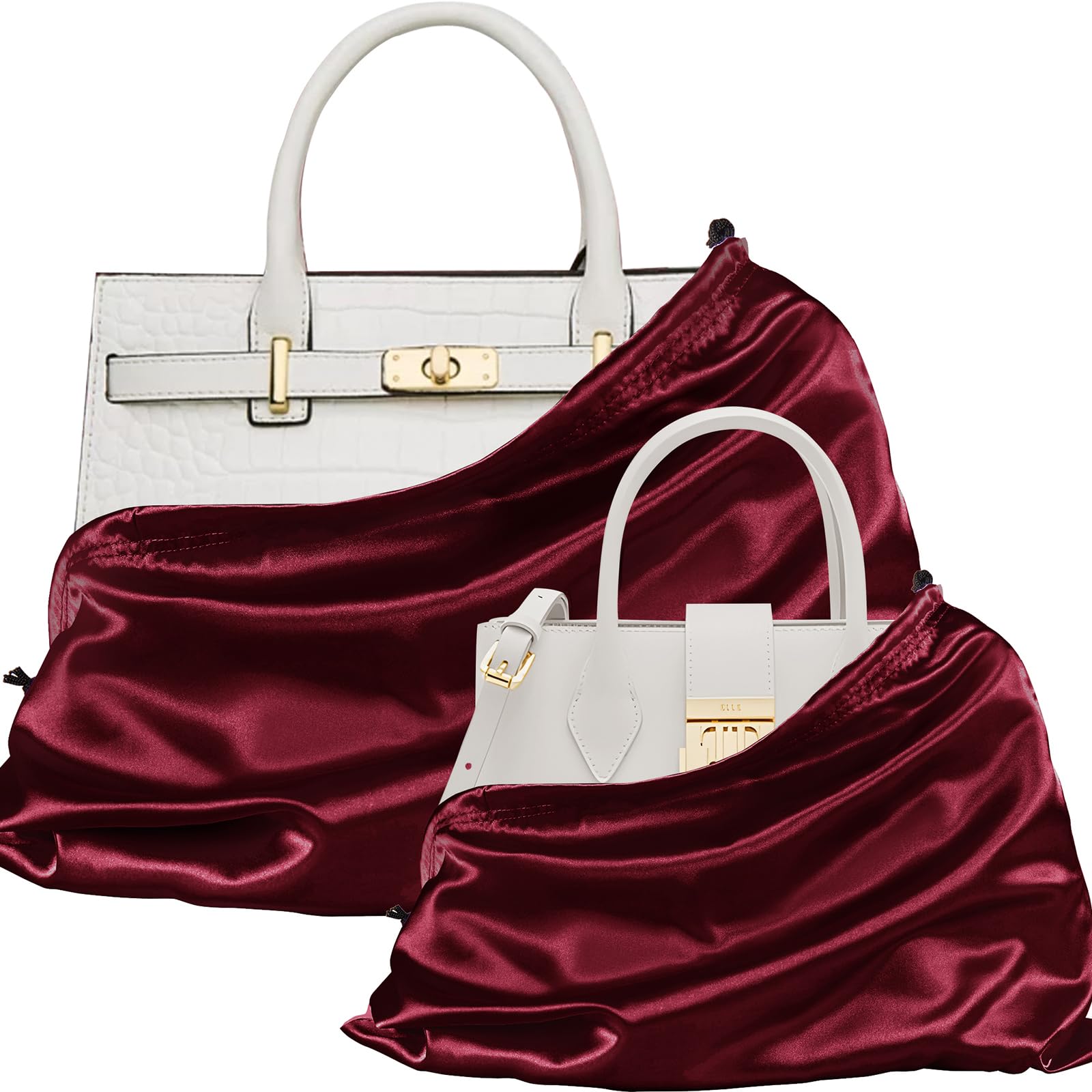 P Pothuiny 2 Pcs Satin Dust Bags for Handbags