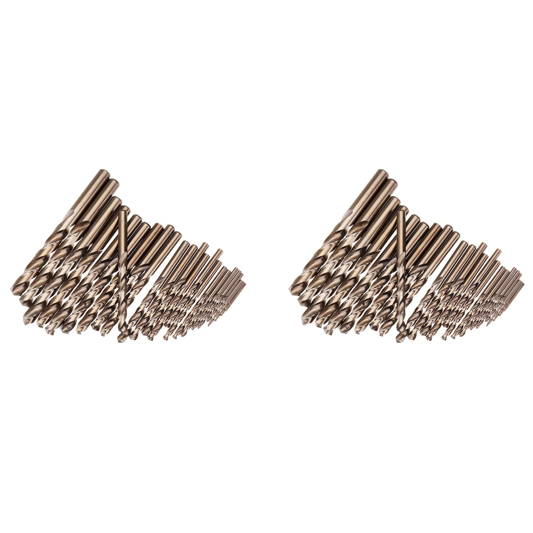 Jnchdghwa As Shown 2 Set 1.0-13Mm Cobalt Coated Drill Bits Hss M35 Electric Drill Bit For Wood Metal Steel Hole Cutter Woodworking Drilling