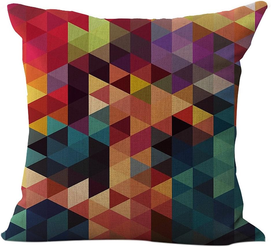 ChezMax Throw Pillow Covers Abstract Cushion Cover Cotton Linen Chair Back Cushion Cover Geometric Pillowslip Decorative Pillowcase for Sofa Couch Bed Chair 18X18 : Home & Kitchen