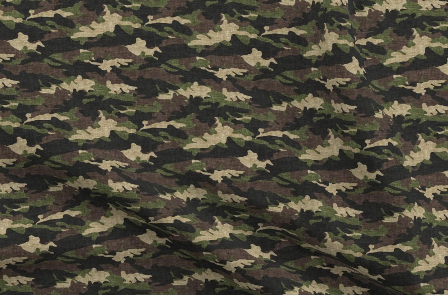 Spoonflower Fabric - Camouflage Hunting Olive Green Military Fatigues Camo Combat Uniform Printed on Organic Cotton Sateen Fabric by The Yard - Sewing Quilting Apparel Home Decor