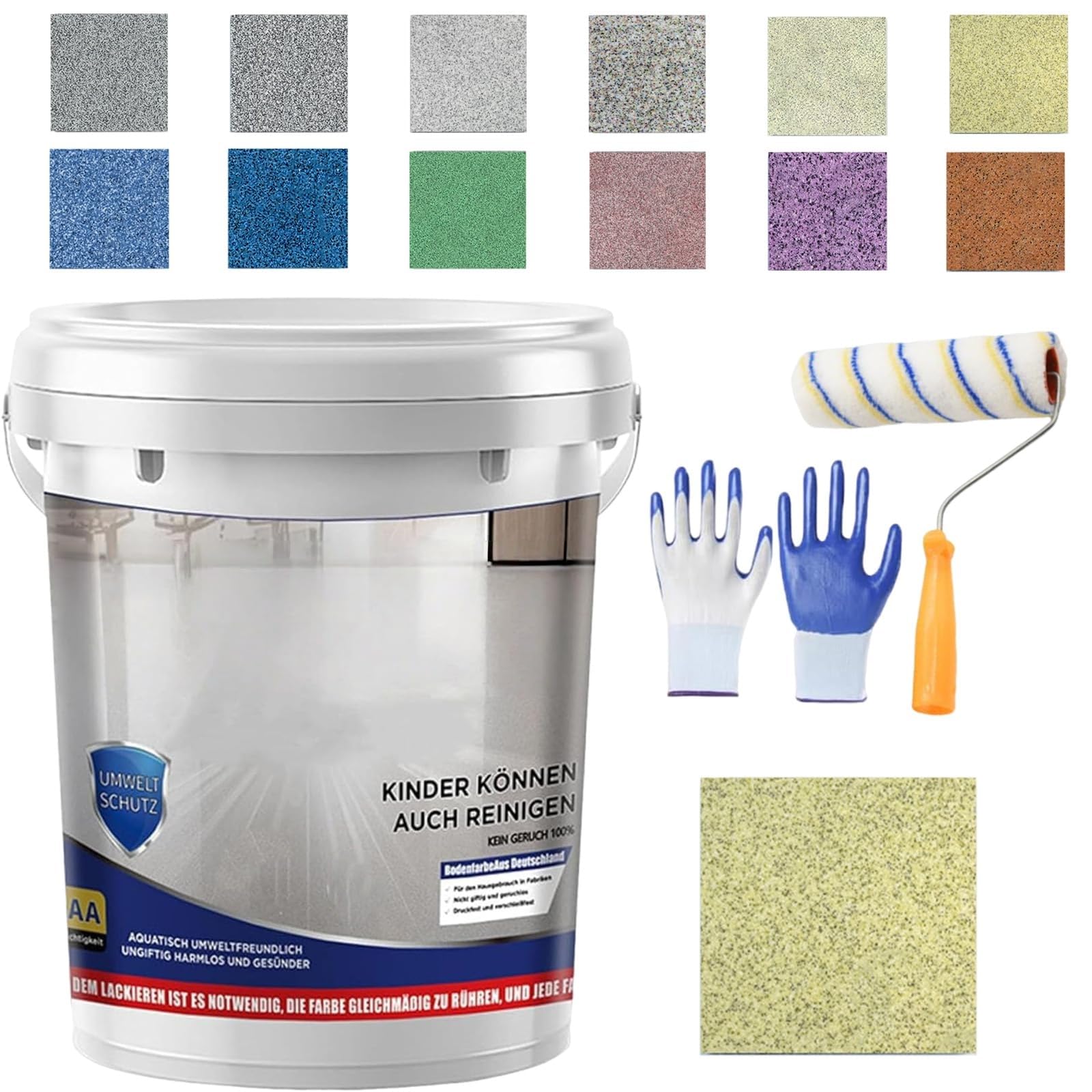 Upgrade Epoxy Coloured Sand Floor Paint, Louis Forest Epoxy Floor Paint for concrete, High Gloss Marble Effect Epoxy Floors Coating Self Leveling for Basement, Wood Floors, Garage, Outdoor (1kg