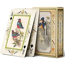 54-Piece Set Vintage Flower and Bird Theme Playing Cards, Exquisite Non-Repeating Illustrations, Anti-Slip Hot Stamping Embossed Design, Suitable for Entertainment