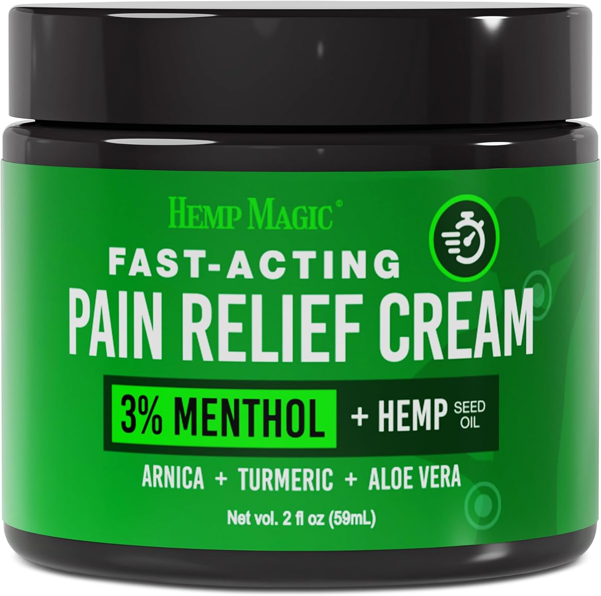 Super Natural Goods Pain Relief Cream Hemp Cream Maximum Strength Joint & Muscle Menthol Rub 2 oz
