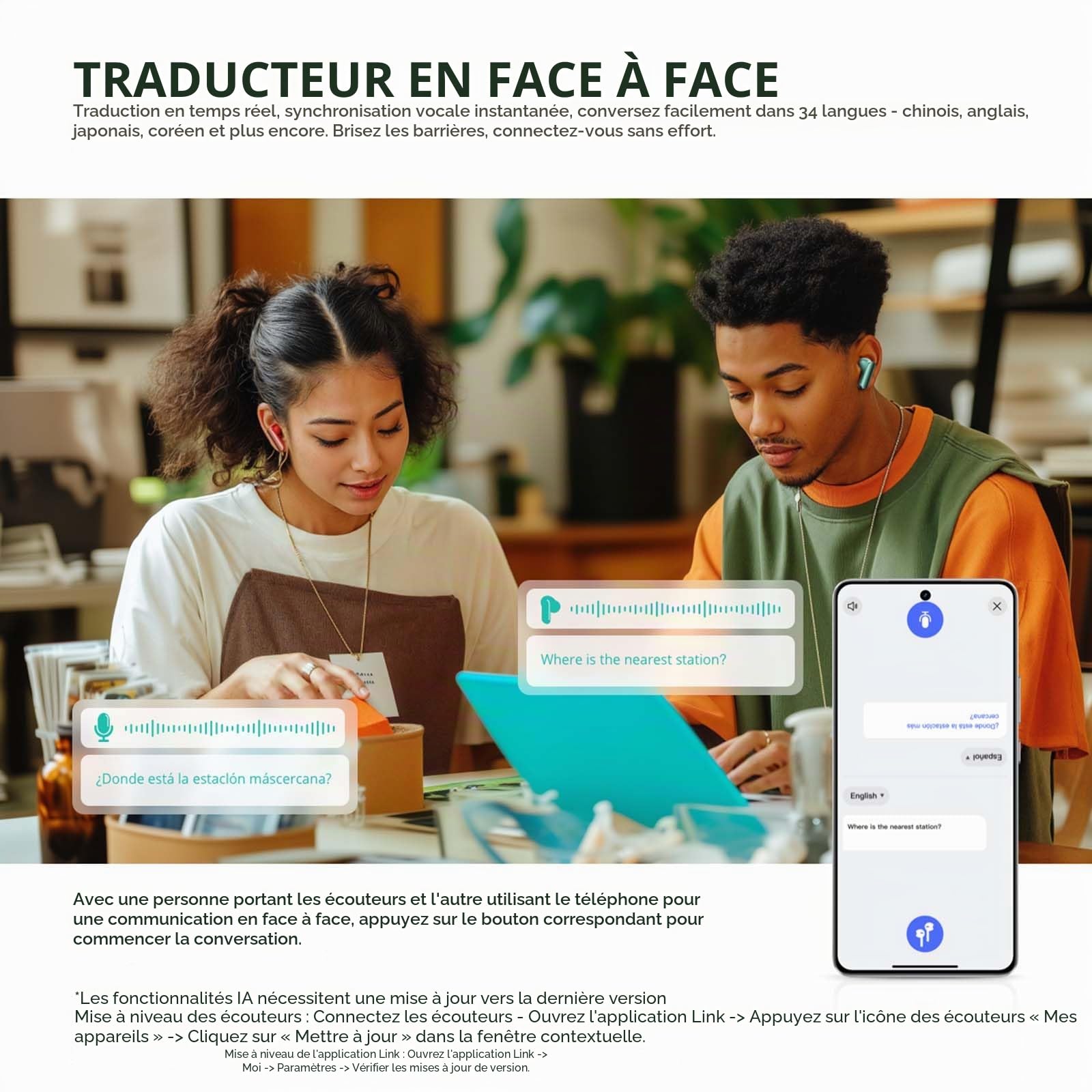 realme Buds Air 7 Pro Écouteurs Bluetooth sans Fil, Adaptative 53dB, Haut-parleurs 11mm+6mm Double DAC, LHDC-V5 Hi-Res Audio, Autonomie 48H, Bluetooth 5.4, Réduction Bruits Appels IA, IP55, Beige