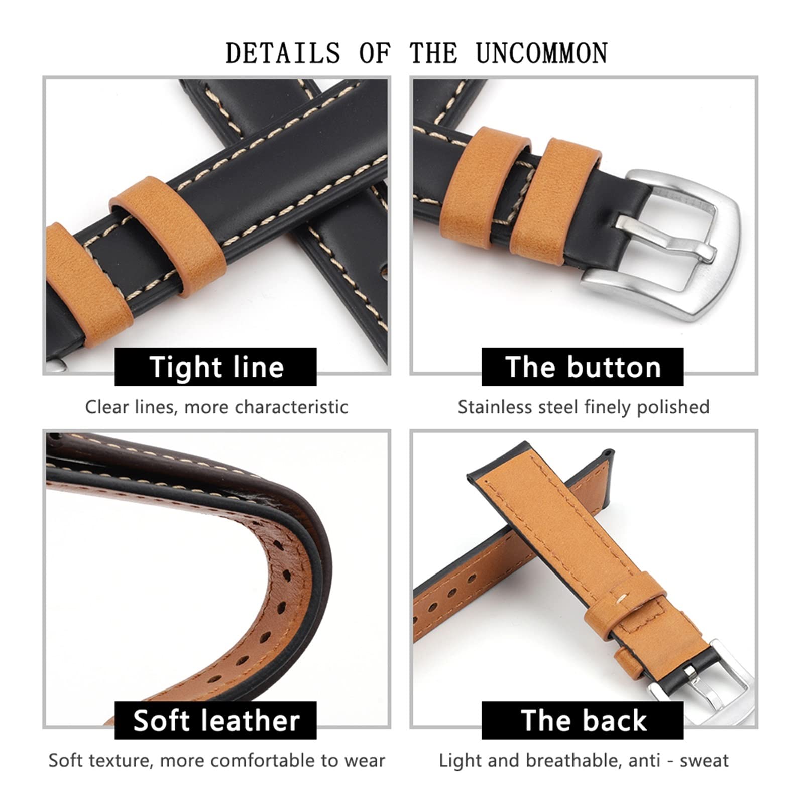 Leder-Uhrenarmband, 18 mm, 20 mm, 22 mm, 24 mm, Vintage-Uhrenarmband, Ersatz für Jede Uhr