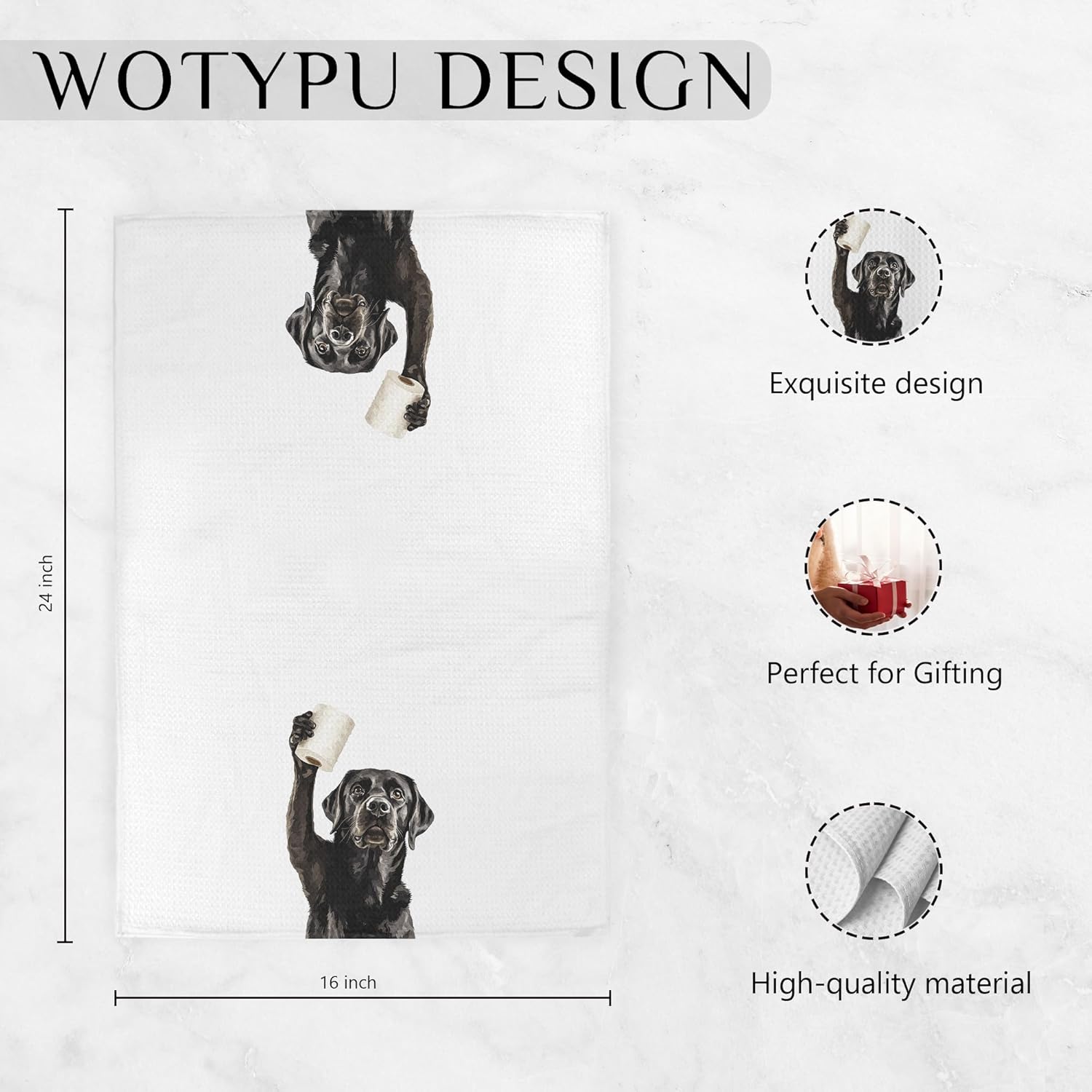 Funny Labrador Retriever Gifts Bathroom Hand Towels, Labrador Retriever Dog Lovers Gifts Decorative Hand Towels for Kids Guest Bathroom Washroom Half Bath, 16X24 Inch - Image 6