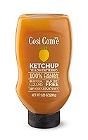 Vista 1 de Cosi Come - Ketchup italiano de tomates amarillos, 9.88 oz (280 gr), sin conservantes, sin sabores artificiales, sin OMG