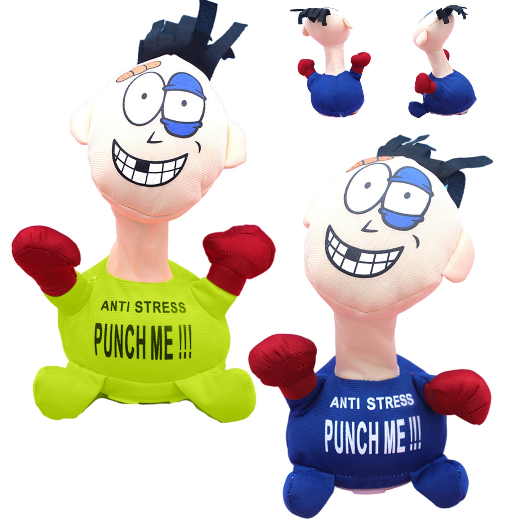 Hotainoys 2Pcs Stress Relief Toy, Punch Me Screaming Doll Anxiety Relief Toys Electric Plush Emotional Doll for Adult, Child Anxiety Toys