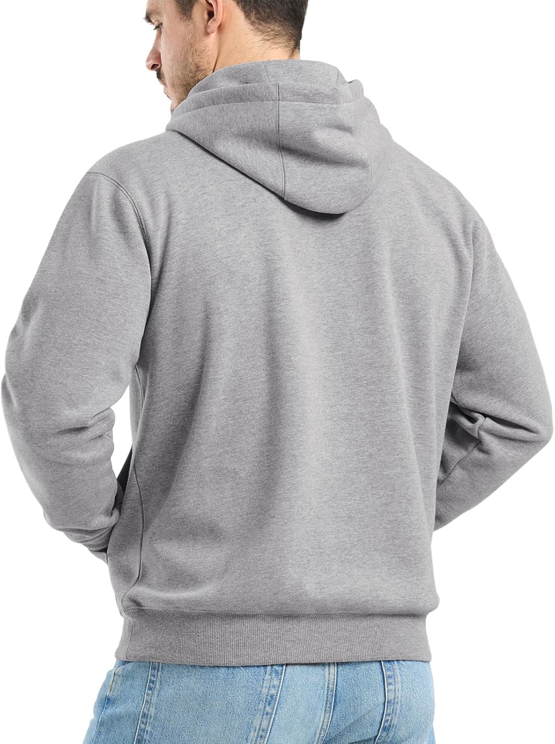 HISEA Men's Fleece Work Hoodies, Water Resistant Hooded Sweatshirt, Heavyweight Quarter Zip Winter Insulated Pullover - Image 2