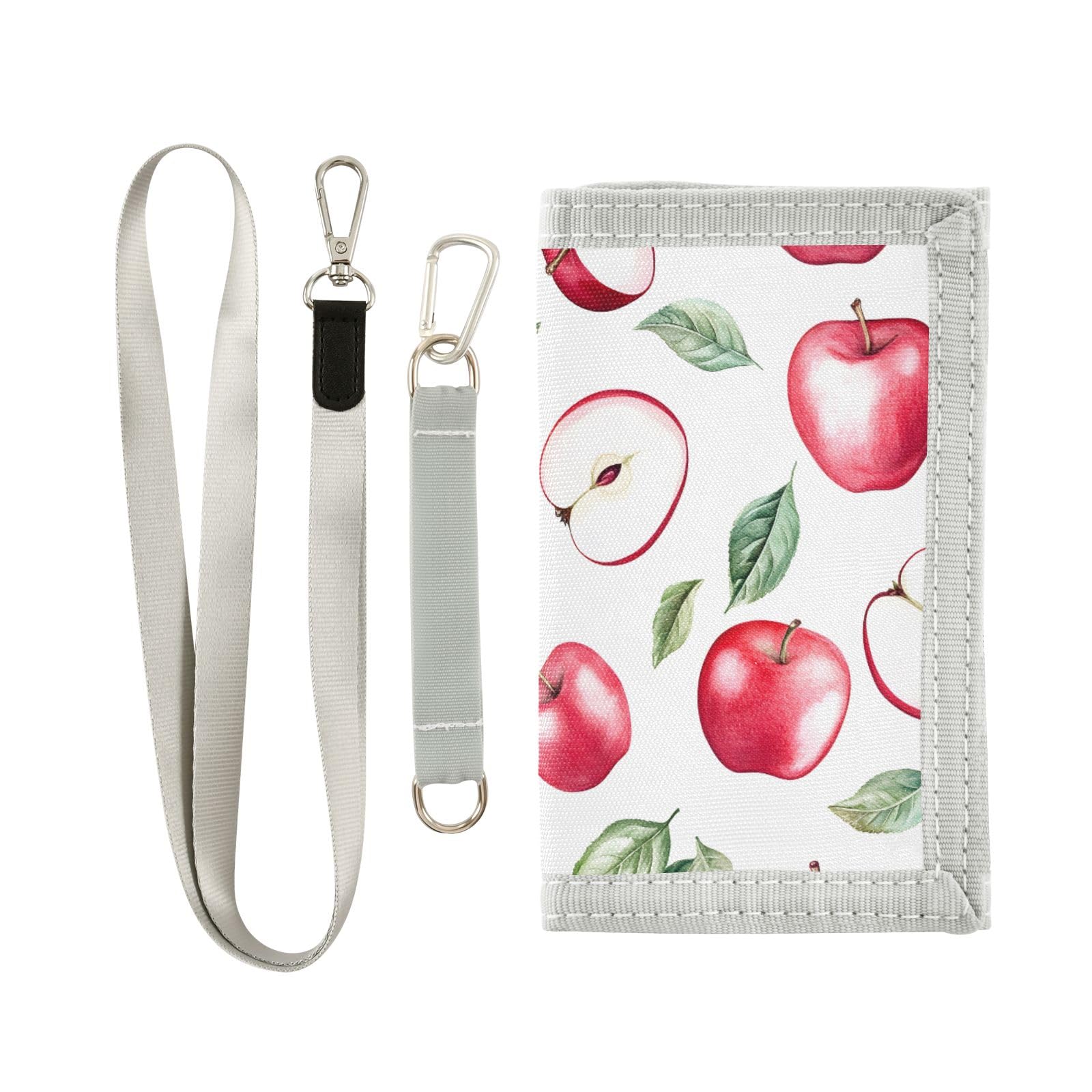 Kids Wallets for Boys Girls Toddler Trifold Wallet Children Small Apples Fruits with Zipper Coin Pocket