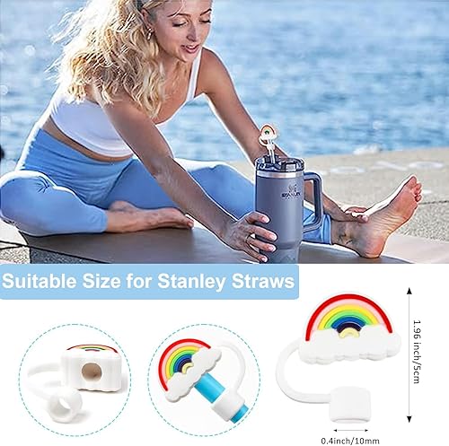 Miniatura 2 de Haundry Stanley - Juego de 6 fundas de popote para copa Stanley, compatible con vaso de aventura Stanley de 3040 onzas, puntas de popote