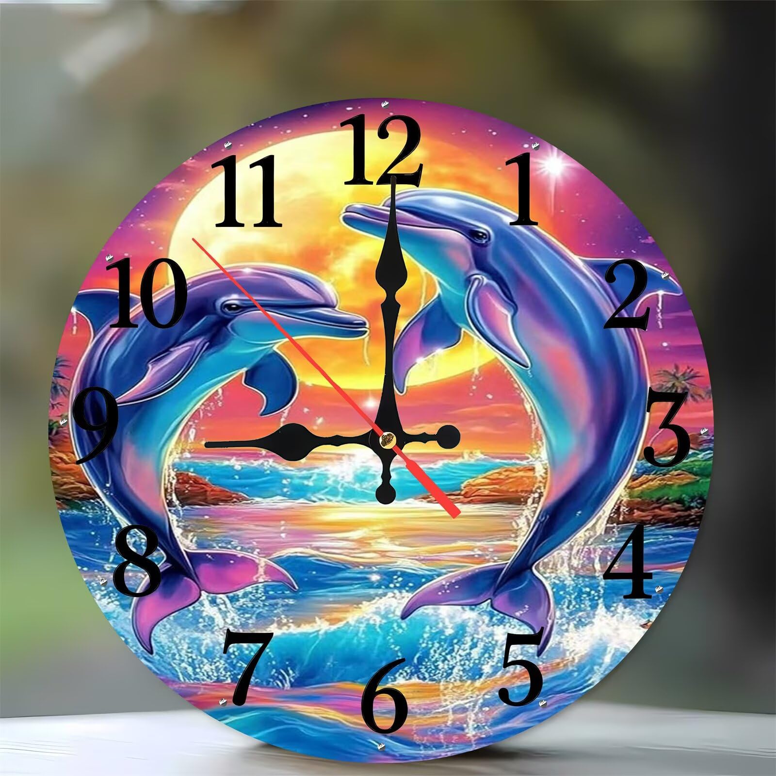Horloge murale en bois anti-bruit de 35 cm pour supprimer le tic-tac du salon
