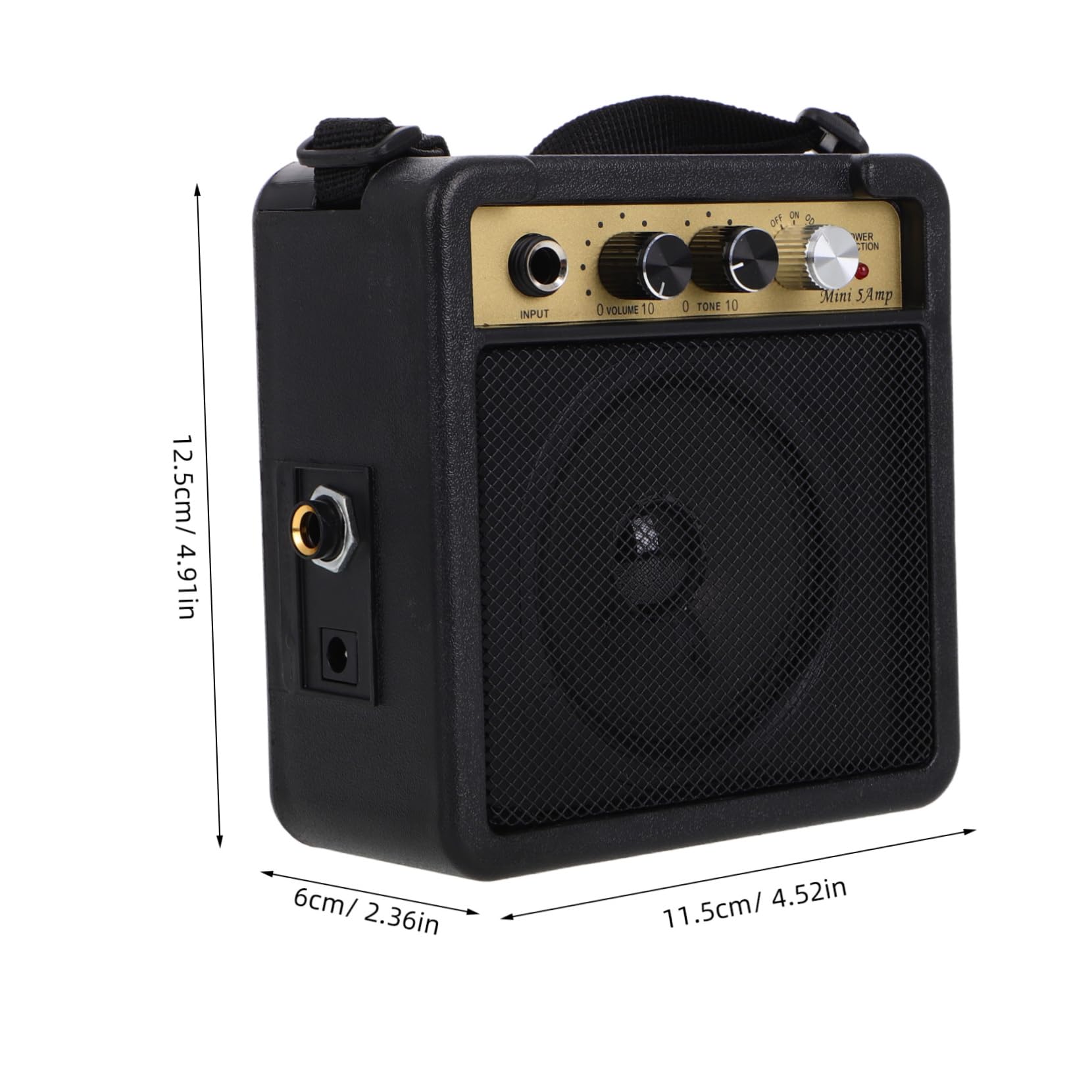 Mini Amplificatore per Chitarra Elettrica 5w, Nero | Struttura Robusta, Suono ad Alta Fedeltà, Plastica e Metallo, senza Batteria